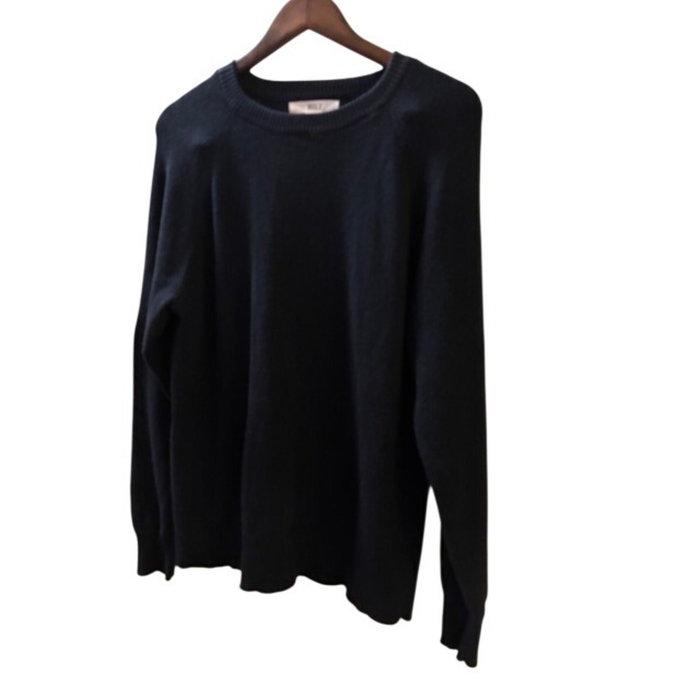 Wilt Navy Cotton Cashmere Blend Crewneck Sweater Men's Large